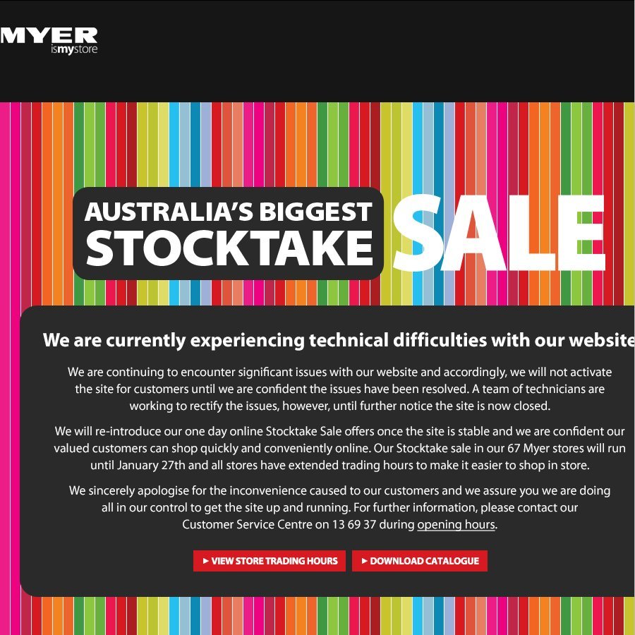 Myer One 4 Day Offers / Free Delivery till 5th Jan/ Online Back up OzBargain