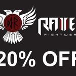 20% off Store Wide at Raven Fight Wear (MMA Gear), $7 Flat Rate Shipping
