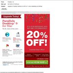 20% off Parallels Desktop 9: Upgrade $43.96 (Was $54.95), $34.34 with a VMware key