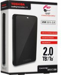 Toshiba 2TB USB 3.0 External HDD, $124 Online Only in between 2-4pm TODAY @DSE