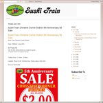 Sushi Train Christine Corner Station (Varsity Lakes, Gold Coast) Sat 27/06 - All Plates $3 [QLD]