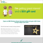 Over 55's/Pensioners: Free $55 Coles/Myer Card for Opening IMB Wisdom Saver Account Online