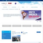 LAN Flight Sale $1199 Return to South America from Brisbane, Sydney or Melbourne