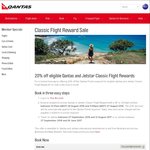 20% off All Qantas and Jetstar Economy Reward Bookings