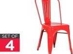 Ovela Set of 4 Tolix Replica Dining Chairs (Red) $48 + Delivery (Starting from $39.31) @ Kogan