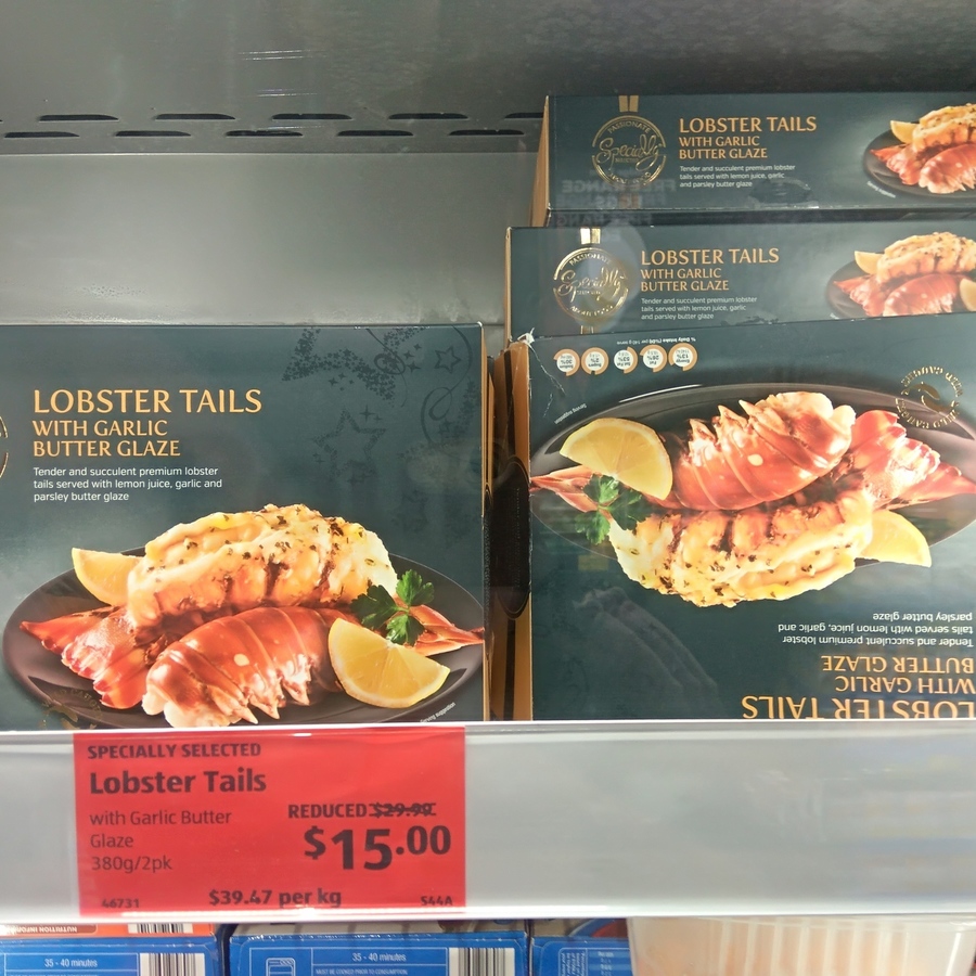 Lobster Tails With Garlic Butter Glaze 15 Was 29 99 Aldi Ozbargain