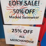 Warringah  NSW Aquatic Centre EOFY Sale 25% off All Merchandise & up to 50% off Swimwear