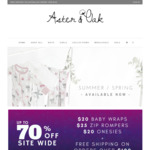 Aster & Oak Organic - up to 70% off Site Wide, $20 Organic Baby Wraps, $25 Zip Rompers for Click Frenzy 2017