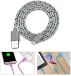1 Metre Nylon Braided Micro USB Charging & Sync Cable - Random Colour $0.40USD ($0.51 AUD) @ Zapals