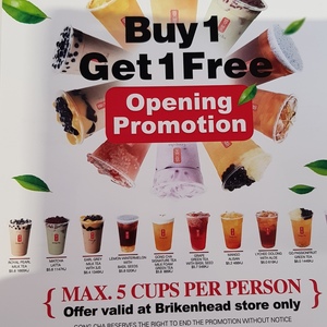 NSW Buy 1 Get 1 Free Bubble Tea at Gong Cha Birkenhead Point