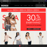 Bonds 30% off + Extra 10% off for Registered Members + Free Shipping for Members of Bonds & Me Loyalty Program
