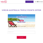 Triple Velocity Points for Virgin Australia Bookings