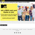 Win 1 of 10 $500 Cash Cards from MTV Australia