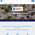 [NSW] AmEx: American Express Delicious Month Out: Spend $60 or More, Get $20 Back, up to 2x