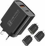 HEYMIX 20W Fast Charger USB C PD Wall Charger Black (3-Pack) $19.63 + Delivery ($0 with Prime/ $39 Spend) @ AU Select Amazon AU