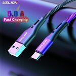 ULSLION 5A USB to USB-C Nylon Braided Cable 0.5m US$1.10 (~A$1.47), 1m US$1.64 (~A$2.19) Delivered @ USLION Official AliExpress