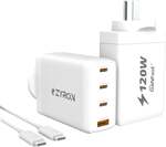 [Pre Order] Powastone 120W GaN2 Charger With 100W USB-C Cable 1m (White) $69.99 Delivered @ Zyron Tech AU