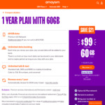 60GB 365-Day Prepaid Mobile Plan $99 (Save $21) + $14 Cashback via ShopBack or Cashrewards @ amaysim