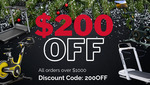 $200 off with $1000 Spend on Treadmills, Cycles, Ellipticals, Rower @ Johnson Fitness