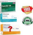 10x Fexofenadine 180mg + 10x Cetirzine 10mg + 10x Loratadine 10mg $10.99 Delivered @ PharmacySavings