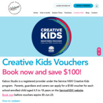 [NSW] 1-Hour Kid's Art Session $59 (1 Free Session with $100 NSW Creative Kids Voucher) @ Kaboo Studio Bondi Junction