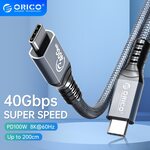 ORICO Type-C PD100W 40Gbps Single 8K@60Hz / Dual 4K@60Hz 0.3m Cable $18.19 Delivered @ ORICO Official Store Via Aliexpress