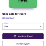 10% Cashback on Gift Card Purchases: Uber Eats, Airbnb, Gazman, Barbeques Galore, The Super Gift Card @ ZIP Pay & Money APP