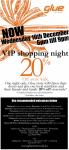 Glue Store VIP Night 10/12/08 6-9pm - 20% off storewide