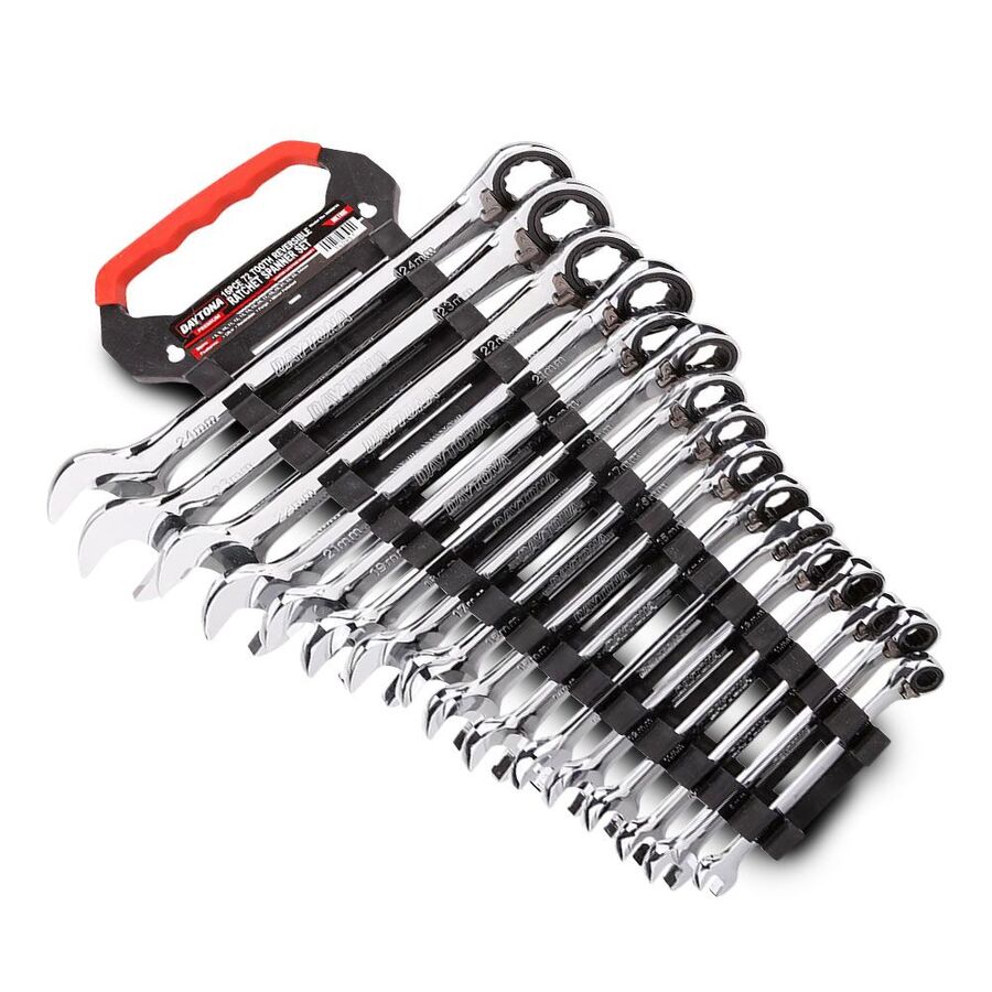 Daytona d16rrsm 16pce reversible ratchet combination spanner set 129