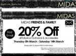 Midas Friends & Family 20% Off