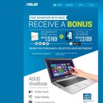 Bonus Copy of MSoffice 2013 or 21.5" Full HD Monitor on Purchase of Selected ASUS Notebooks