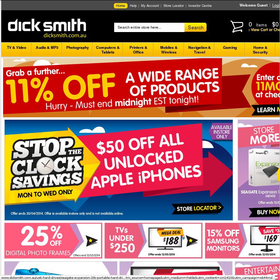 11 off Dick Smith Online. Ends Tonight OzBargain