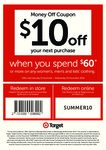 $10 OFF When You Spend $60 on Clothing, Footwear and Accessories for The Whole Family @ Target
