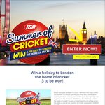 Win 1 of 3 Trips for 2 to London (Valued at $9500) from IGA