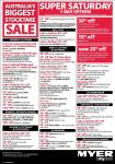MYER Super Saturday 1 Day Offers - 9th Jan 2010