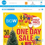 2x $30 iTunes Gift Cards for $45, 185cm Gold Glittery Xmas Tree $50 (SAVE $50) + Others @ Big W