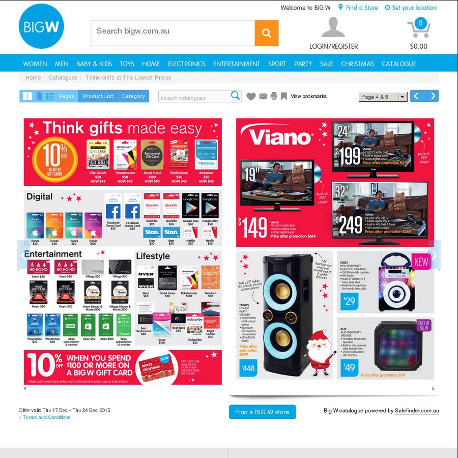10% off When You Spend $100 or More on a BIG W Gift Card @ BIG W (Page 3) - OzBargain