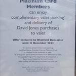 Free Valet 3hr Parking Westfield Doncaster VIC - David Jones Amex Platinum  Cardholders