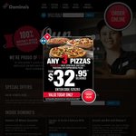 Traditional Pizzas - $6.95 Pick up @ Domino's Vermont South (Vic)