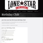 Free Meal on Your Birthday (Must Purchase Another Main (from $8.95) ) @ Lone Star Rib House