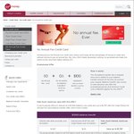 Virgin Money No Annual Fee Credit Card - $100 Back after $2000 Spend in First 3 Months