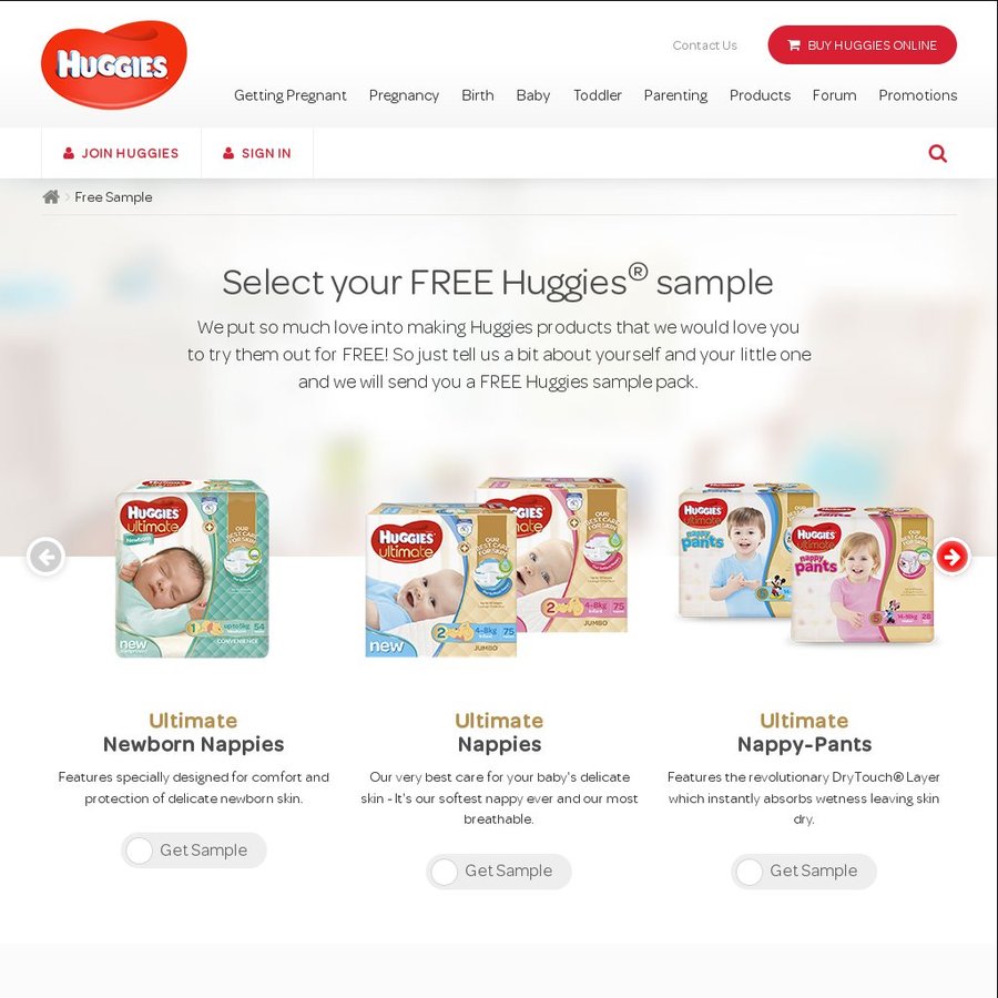 Huggies nappies deals free sample