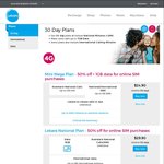 50% off on Lebara 30 Day Plans from $14.95 Delivered @ Lebara Mobile