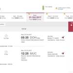 Qatar Airways 45,000 Qmiles Perth to Munich / London Various Dates around Early October Normally 90,000