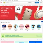 eBay 15% off Sitewide (Min $75 Spend, Max $300 Discount)