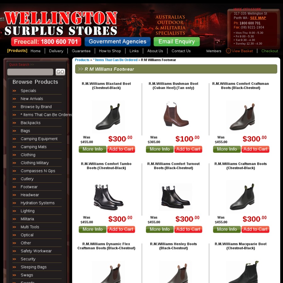 Wellington Street Surplus: RM Williams 