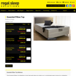 Essential Pillow Top King Single Mattress Now $349 (RRP $549) @ Regal Sleep Solutions