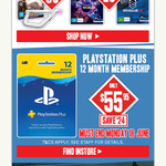 PlayStation Plus 12 Month Subscription $55.95 from EB Games - Instore Only