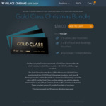 Village Cinemas Gold Class Christmas Bundle - 2x Gold Class Vouchers & 2x $10 Food and Beverage Vouchers for $84