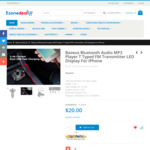 Baseus Bluetooth Audio MP3 Player T-Typed FM Transmitter $20 (Was $25) + $5 Shipping @ Ezonedeal